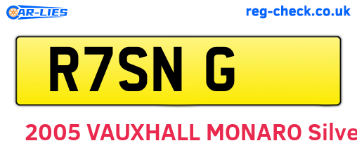 R7SNG are the vehicle registration plates.