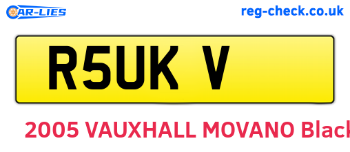 R5UKV are the vehicle registration plates.