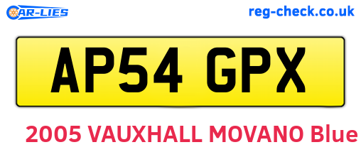 AP54GPX are the vehicle registration plates.