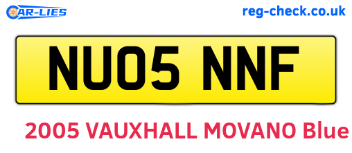 NU05NNF are the vehicle registration plates.