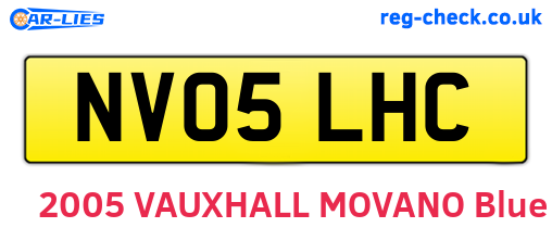 NV05LHC are the vehicle registration plates.
