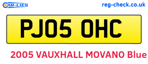 PJ05OHC are the vehicle registration plates.