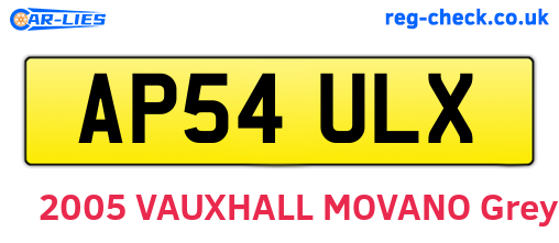 AP54ULX are the vehicle registration plates.