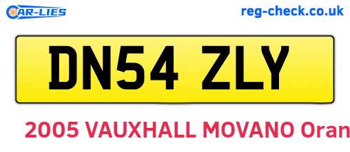 DN54ZLY are the vehicle registration plates.