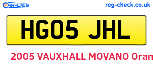 HG05JHL are the vehicle registration plates.
