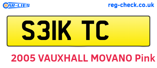 S31KTC are the vehicle registration plates.