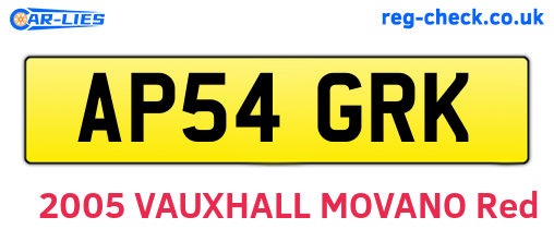 AP54GRK are the vehicle registration plates.