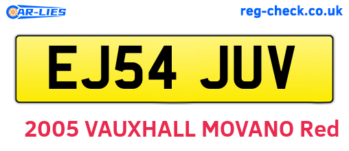 EJ54JUV are the vehicle registration plates.