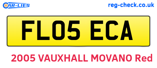 FL05ECA are the vehicle registration plates.