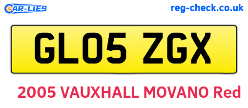 GL05ZGX are the vehicle registration plates.