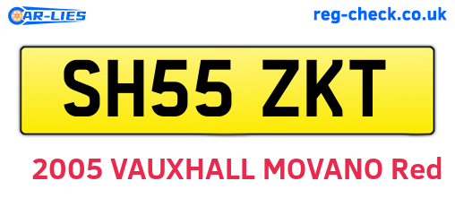 SH55ZKT are the vehicle registration plates.