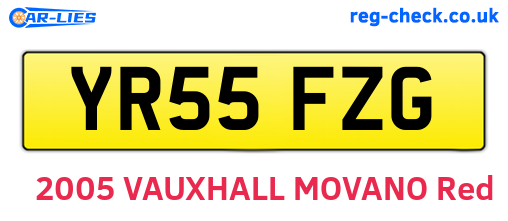 YR55FZG are the vehicle registration plates.