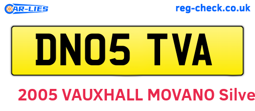 DN05TVA are the vehicle registration plates.