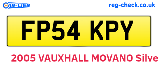 FP54KPY are the vehicle registration plates.