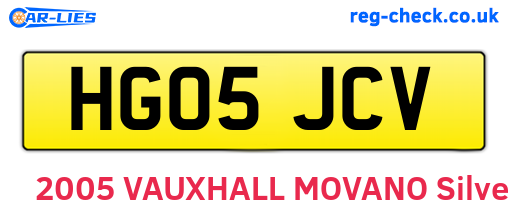 HG05JCV are the vehicle registration plates.