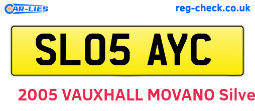 SL05AYC are the vehicle registration plates.
