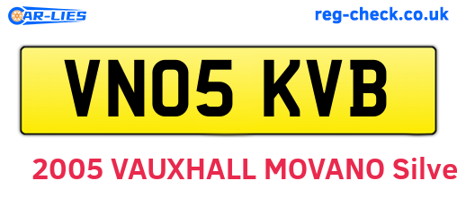 VN05KVB are the vehicle registration plates.