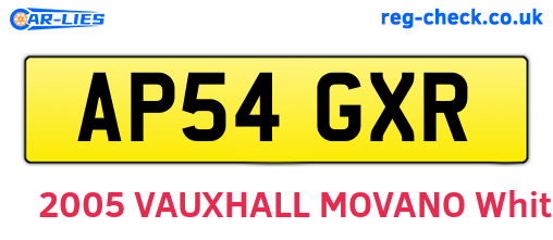 AP54GXR are the vehicle registration plates.