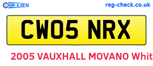 CW05NRX are the vehicle registration plates.
