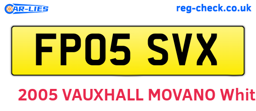 FP05SVX are the vehicle registration plates.