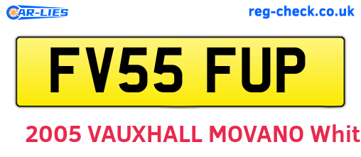 FV55FUP are the vehicle registration plates.