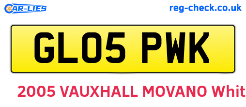 GL05PWK are the vehicle registration plates.