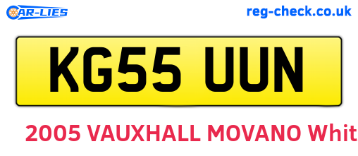 KG55UUN are the vehicle registration plates.