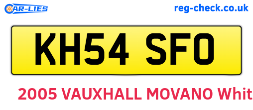 KH54SFO are the vehicle registration plates.