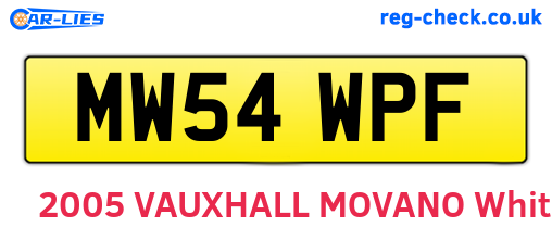 MW54WPF are the vehicle registration plates.