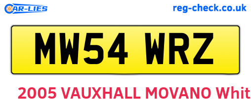 MW54WRZ are the vehicle registration plates.