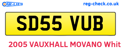 SD55VUB are the vehicle registration plates.
