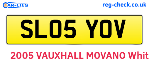 SL05YOV are the vehicle registration plates.