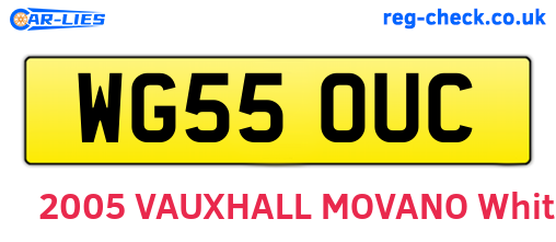 WG55OUC are the vehicle registration plates.