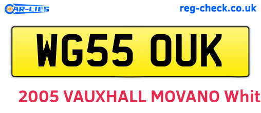 WG55OUK are the vehicle registration plates.