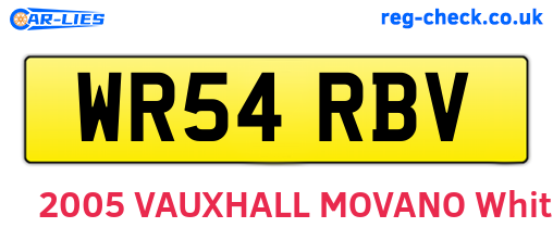 WR54RBV are the vehicle registration plates.