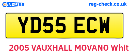 YD55ECW are the vehicle registration plates.