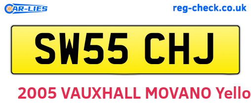 SW55CHJ are the vehicle registration plates.