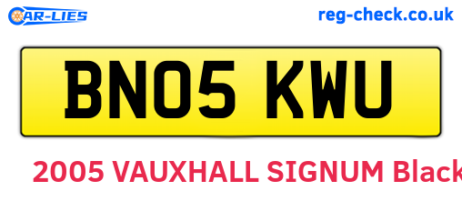 BN05KWU are the vehicle registration plates.