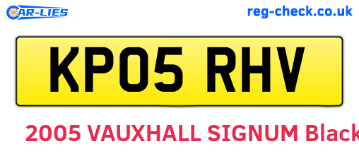 KP05RHV are the vehicle registration plates.