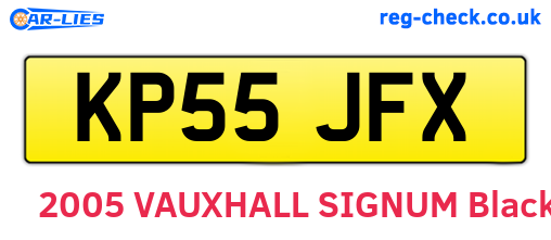 KP55JFX are the vehicle registration plates.