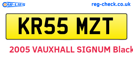 KR55MZT are the vehicle registration plates.