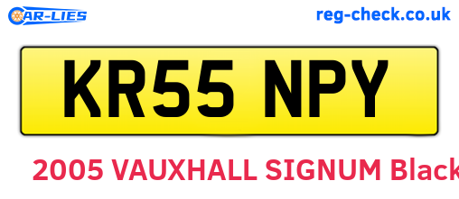 KR55NPY are the vehicle registration plates.