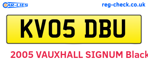 KV05DBU are the vehicle registration plates.