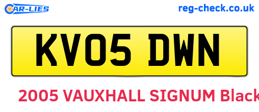 KV05DWN are the vehicle registration plates.