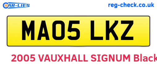 MA05LKZ are the vehicle registration plates.