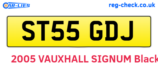 ST55GDJ are the vehicle registration plates.
