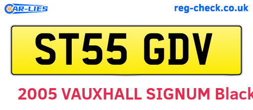 ST55GDV are the vehicle registration plates.
