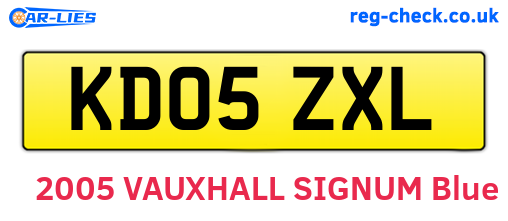 KD05ZXL are the vehicle registration plates.