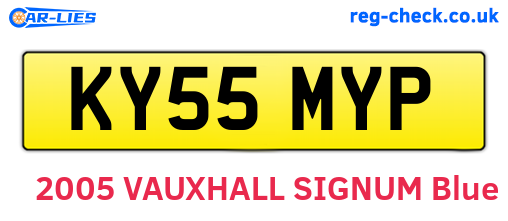 KY55MYP are the vehicle registration plates.