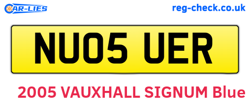 NU05UER are the vehicle registration plates.
